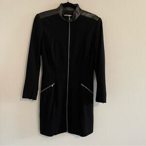 Teri Jon Sportswear leather trim zip long sleeves knit‎ jacket size 6